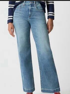 J.Crew Classic Wide-Leg Jeans Size 35 Blue NWT Read Measurements